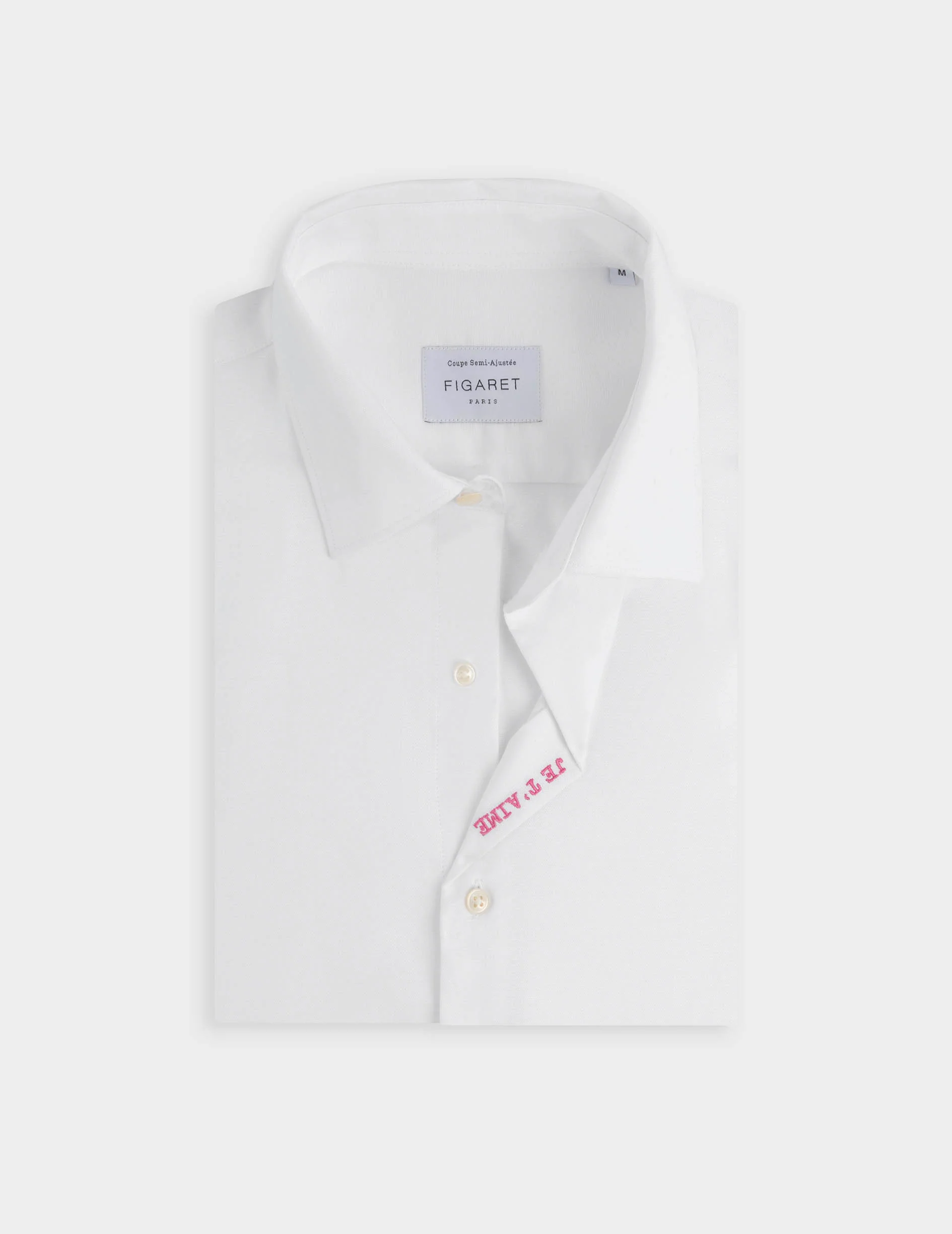 Chemise mixte "Je t'aime" blanche - Image 11