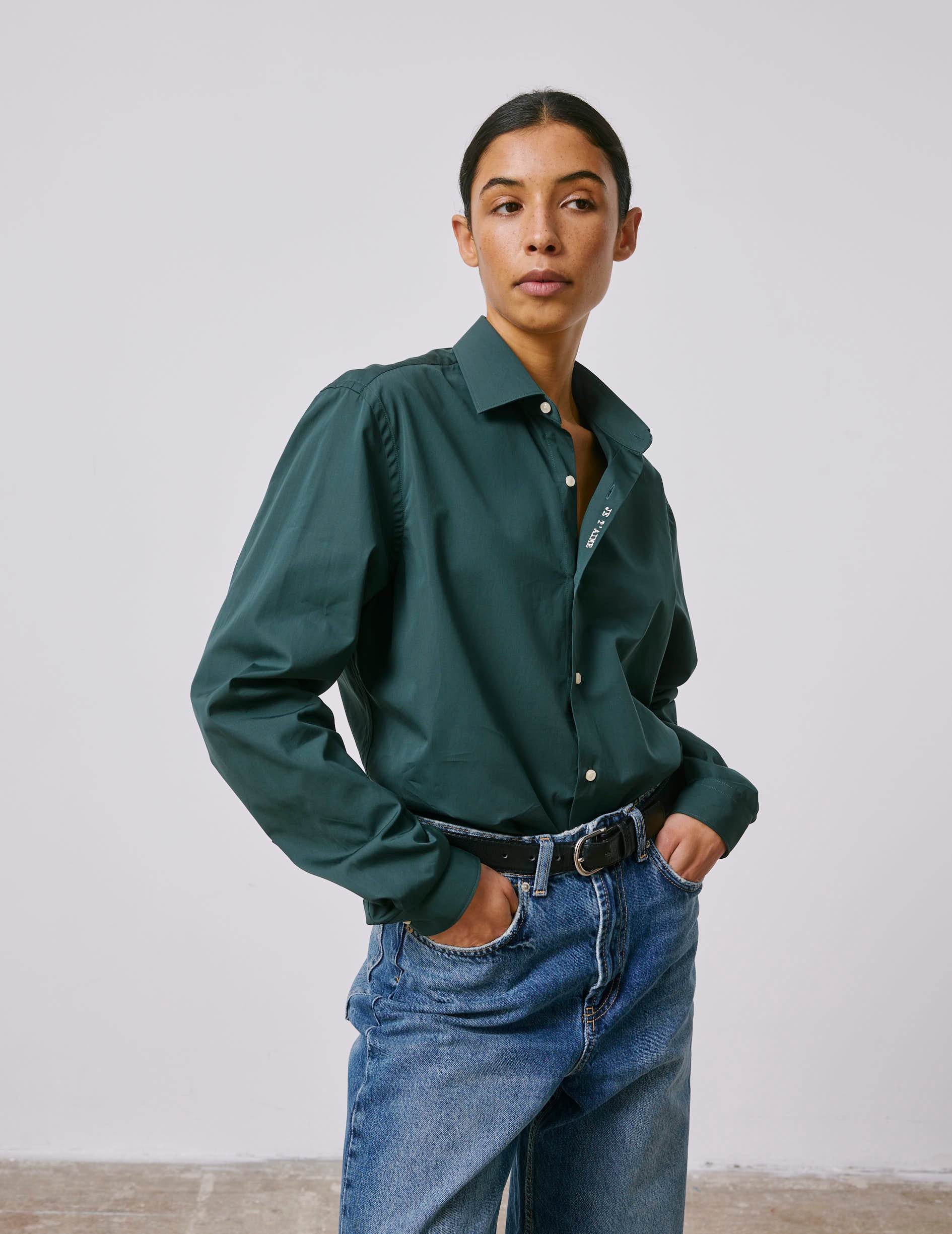 Chemise mixte "Je t'aime" verte foncée - Image 5