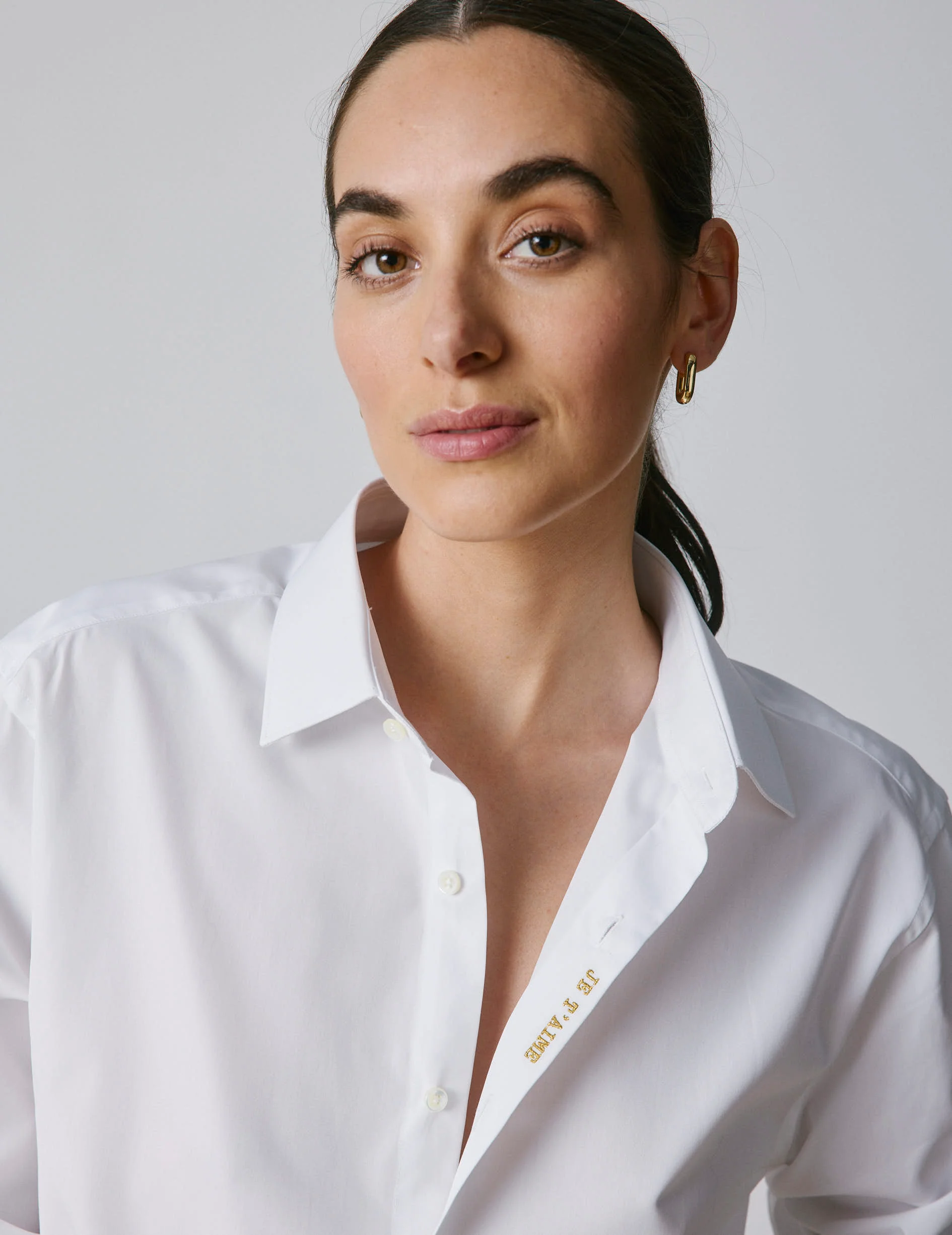 Chemise mixte "Je t'aime" blanche - Image 4