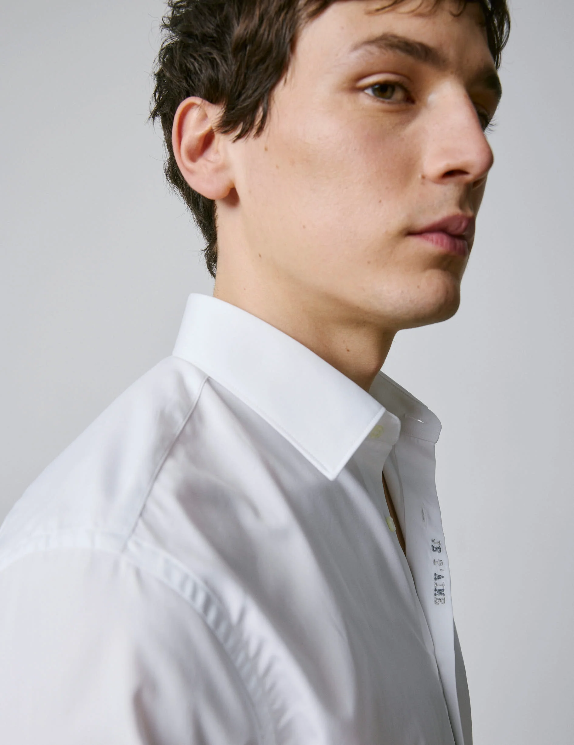 Chemise mixte "Je t'aime" blanche - Image 8