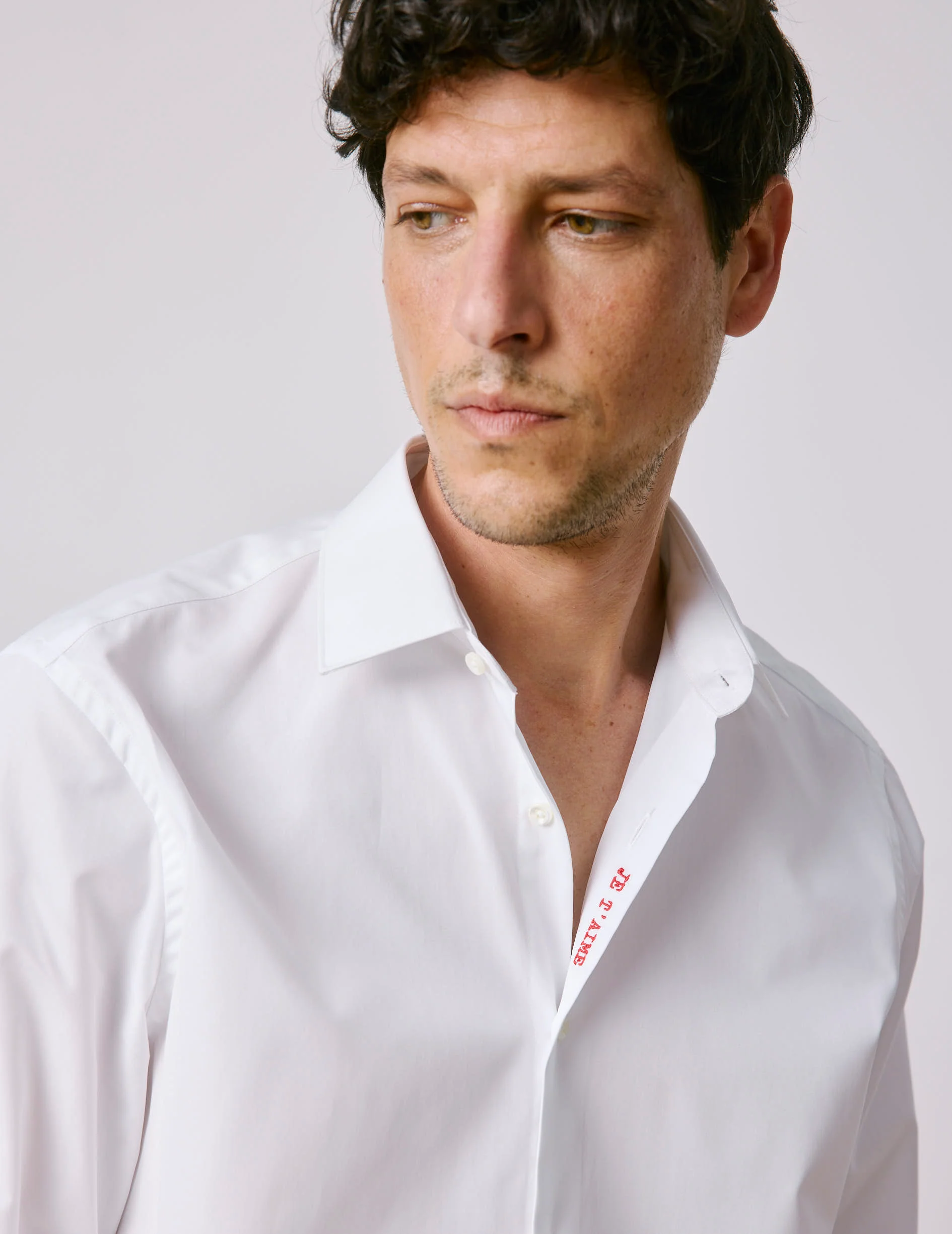 Chemise mixte "Je t'aime" blanche - Image 5