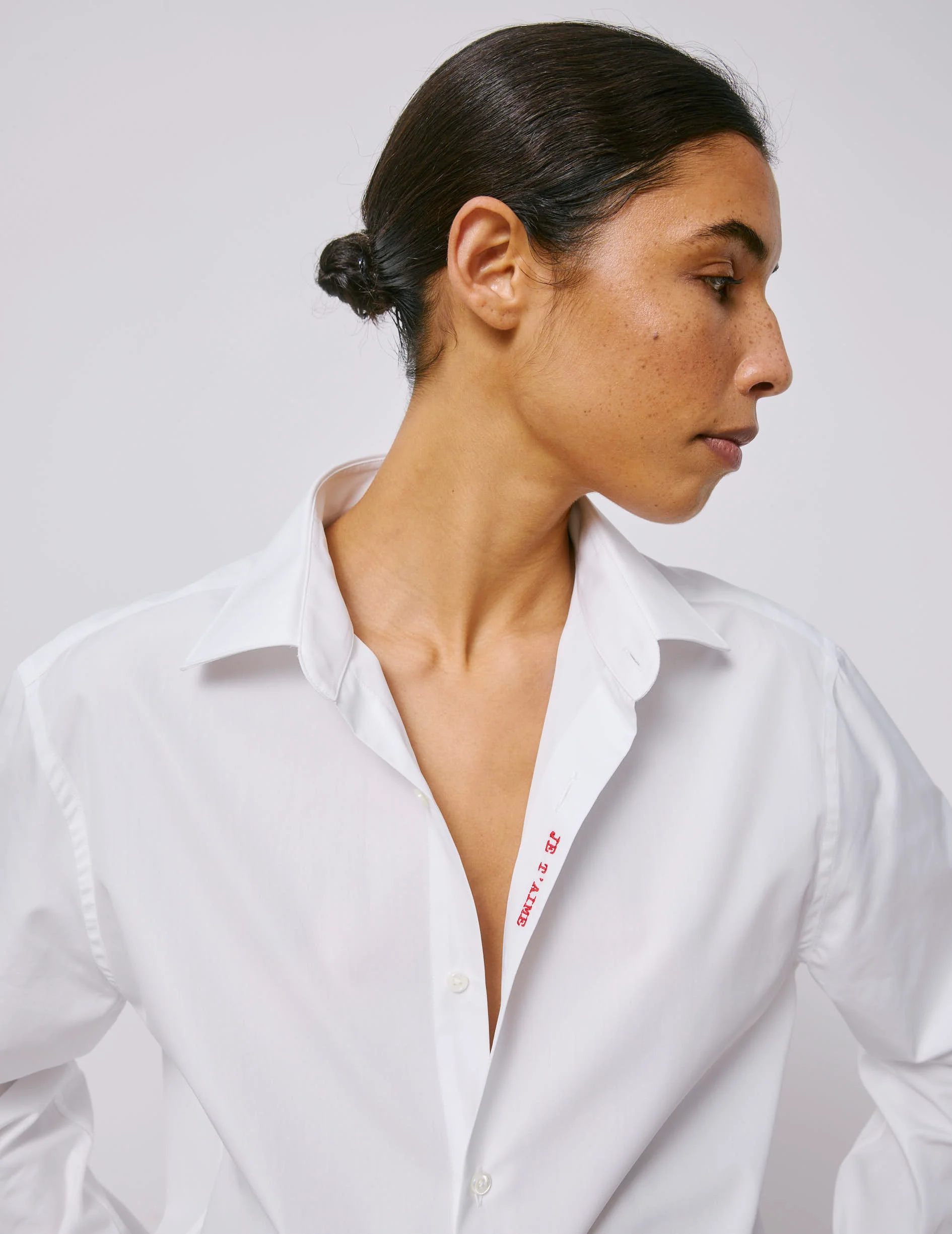 Chemise mixte "Je t'aime" blanche - Image 7