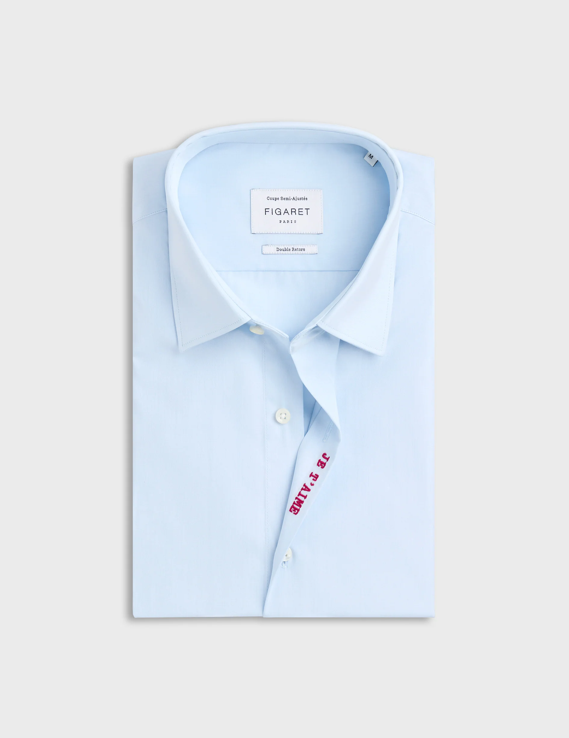 Chemise mixte "Je t'aime" bleue - Image 9