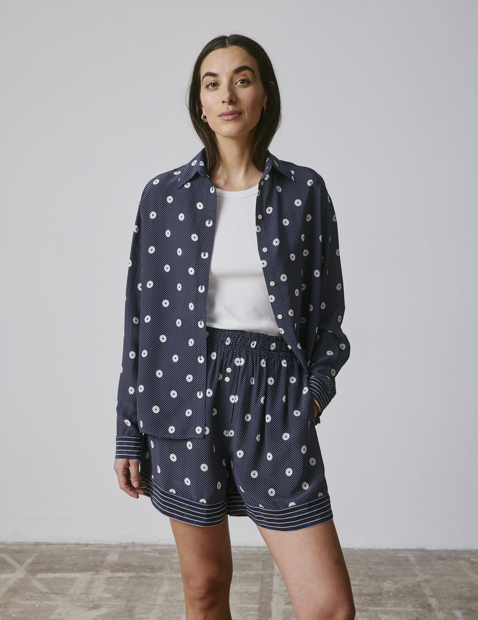 Chemise Nambre imprimée marine