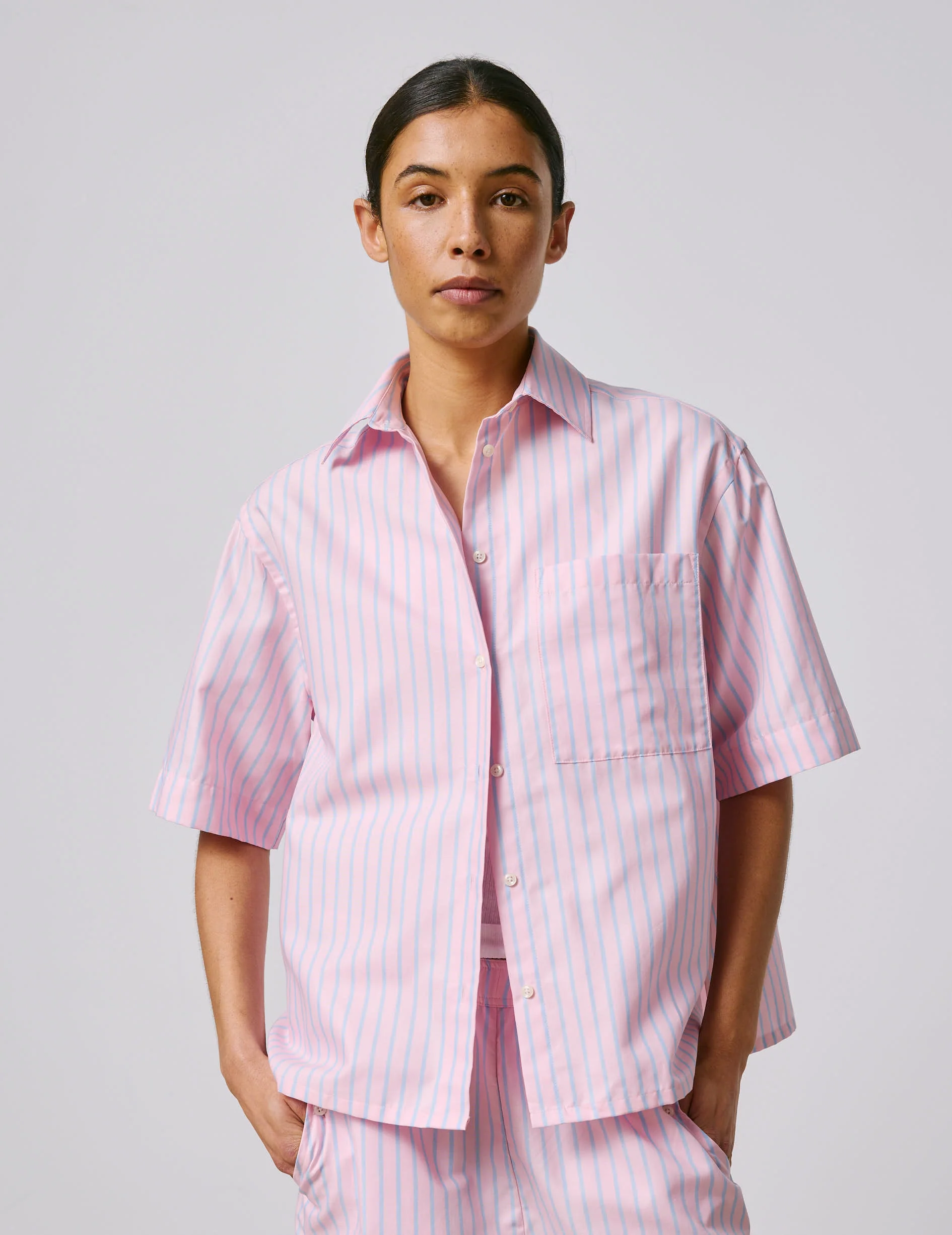 Chemise Natasha rayée rose - Image 4
