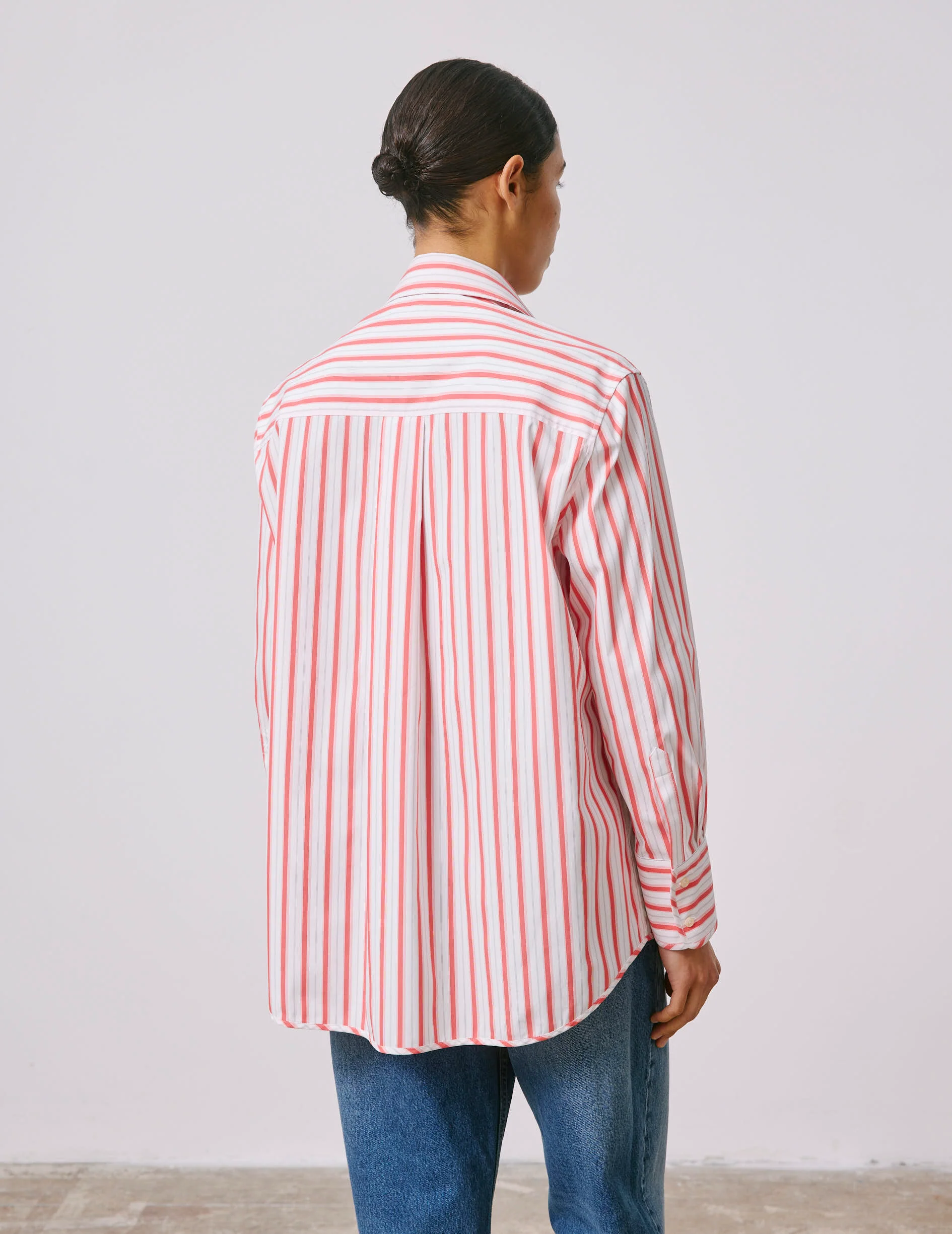 Chemise Nesrine rayée corail - Image 2