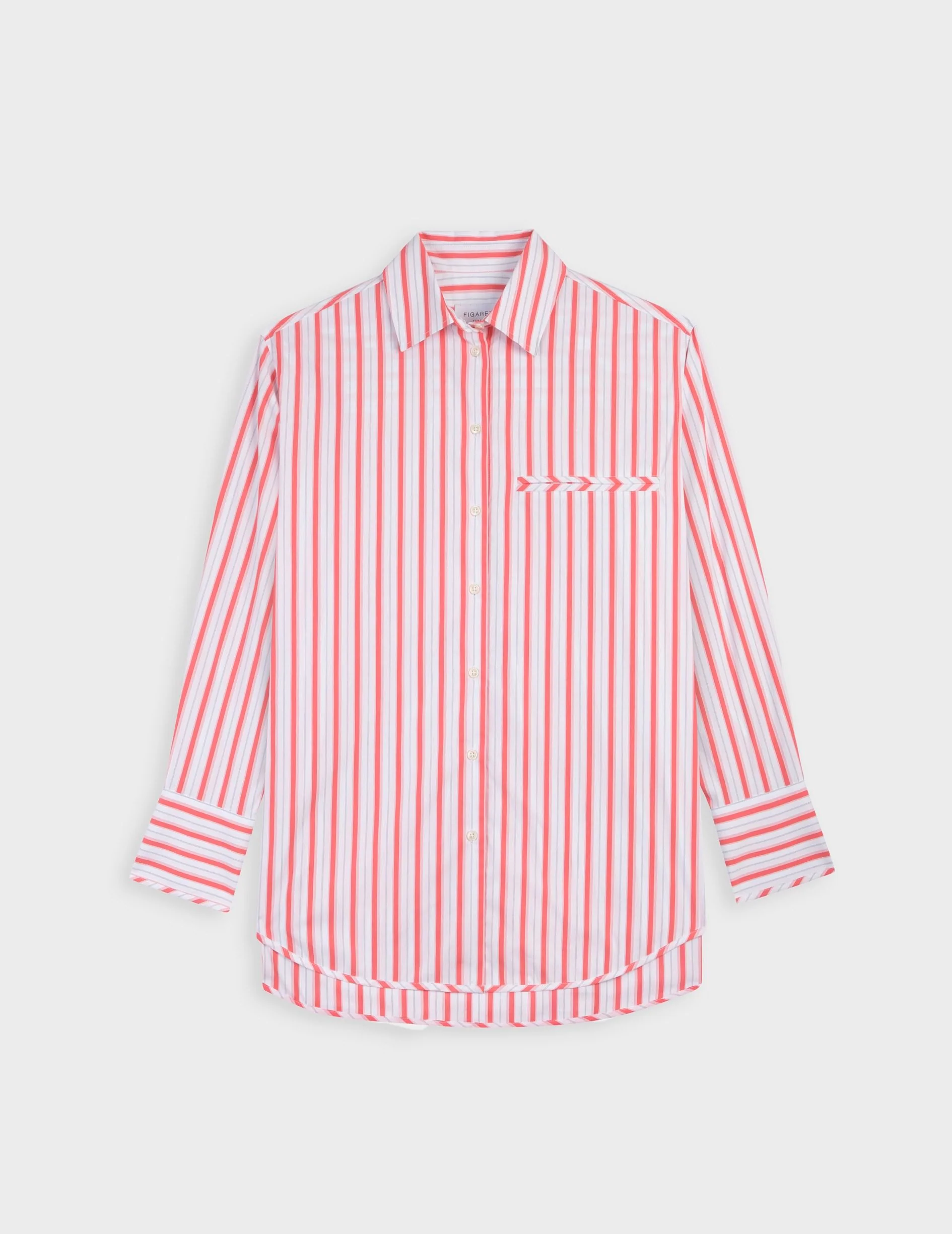 Chemise Nesrine rayée corail - Image 5