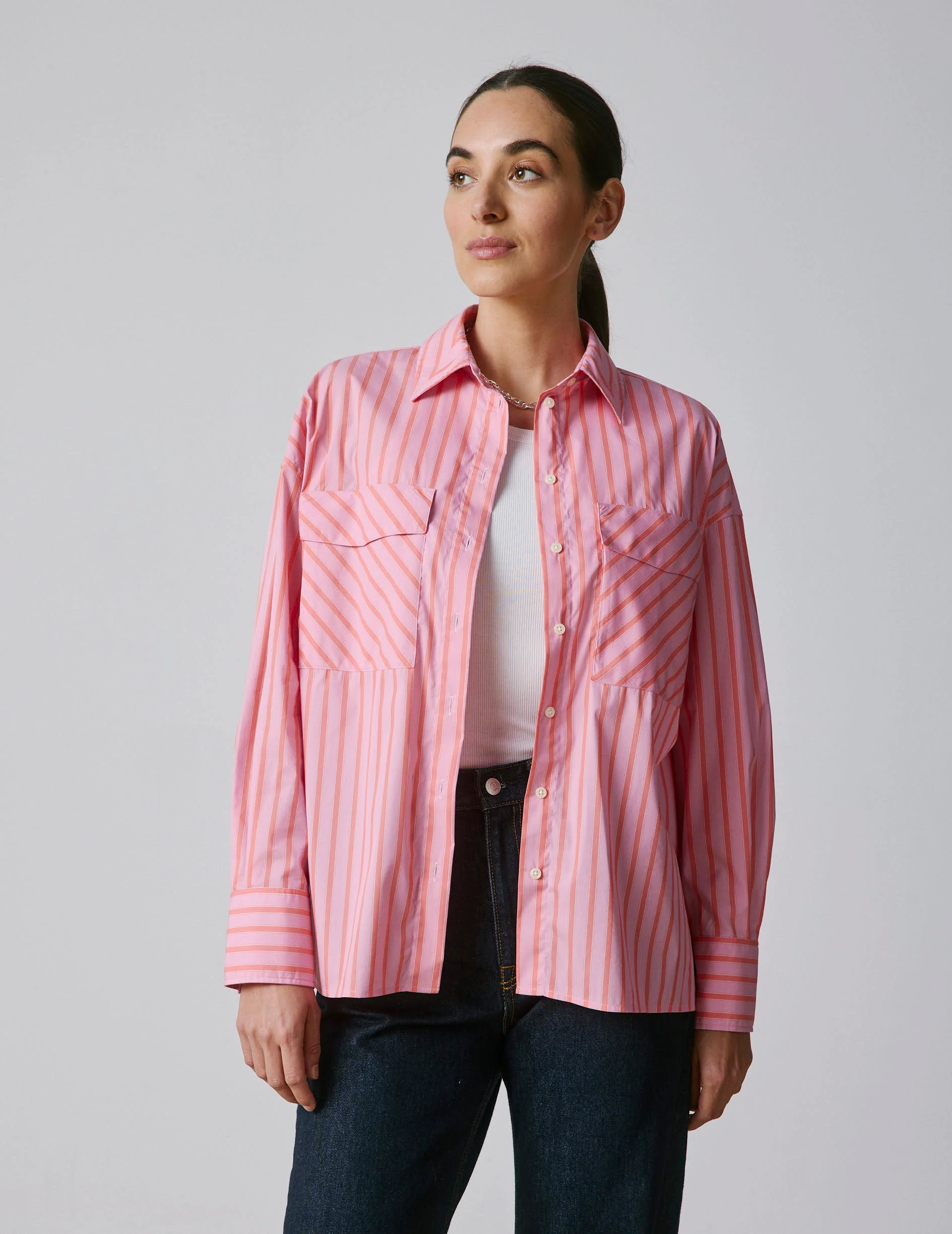 Chemise Noémia rayée rose - Image 3