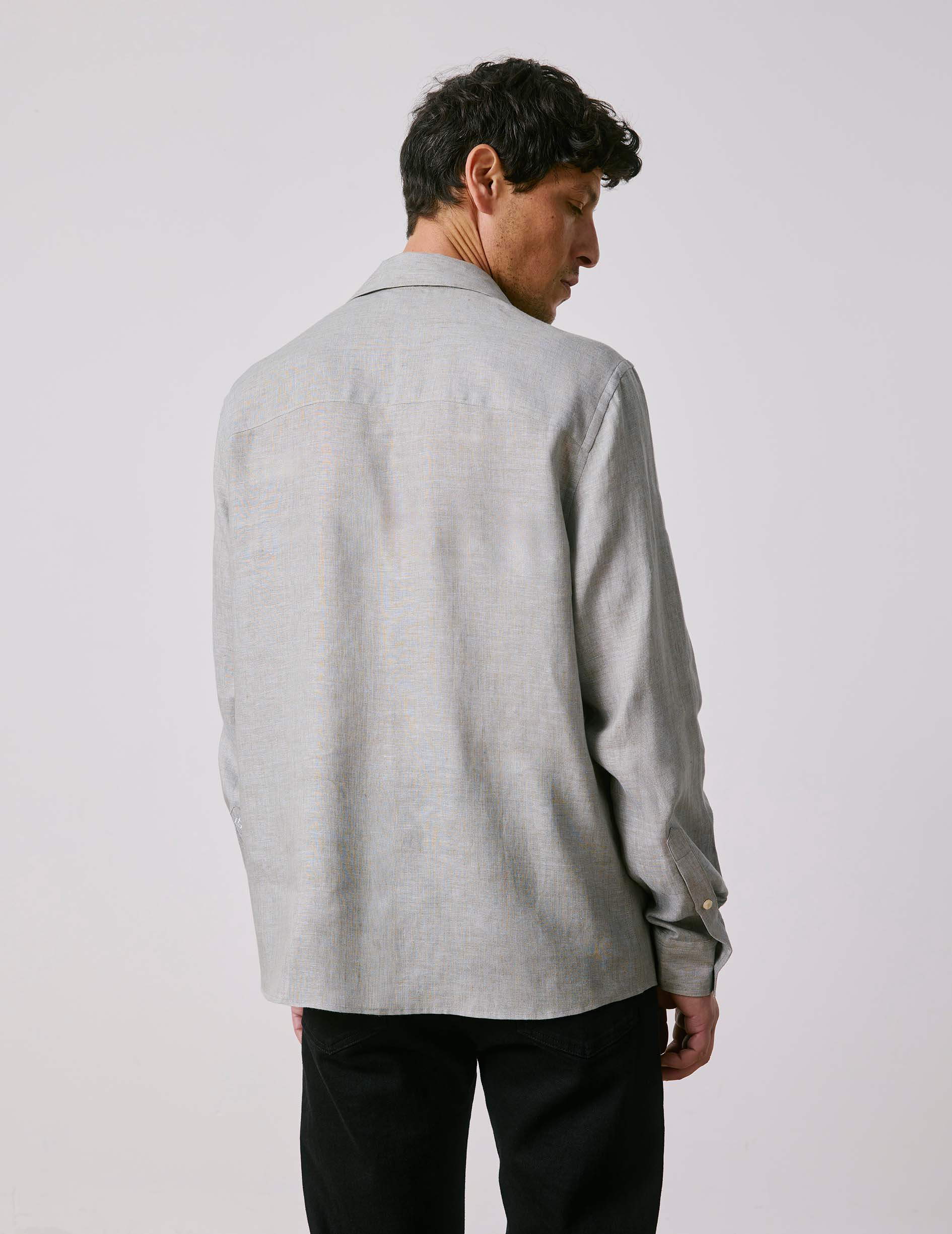 Chemise Nylan en lin gris clair - Image 2
