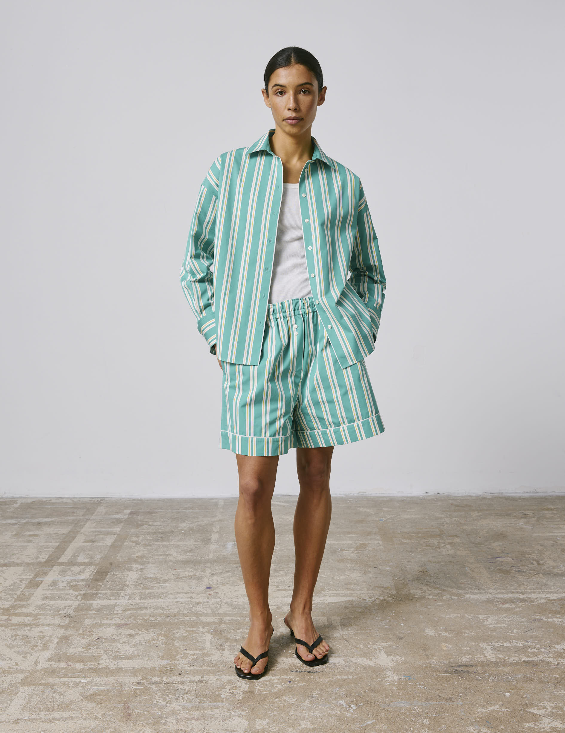 Chemise oversize Lizandra rayée verte - Image 3