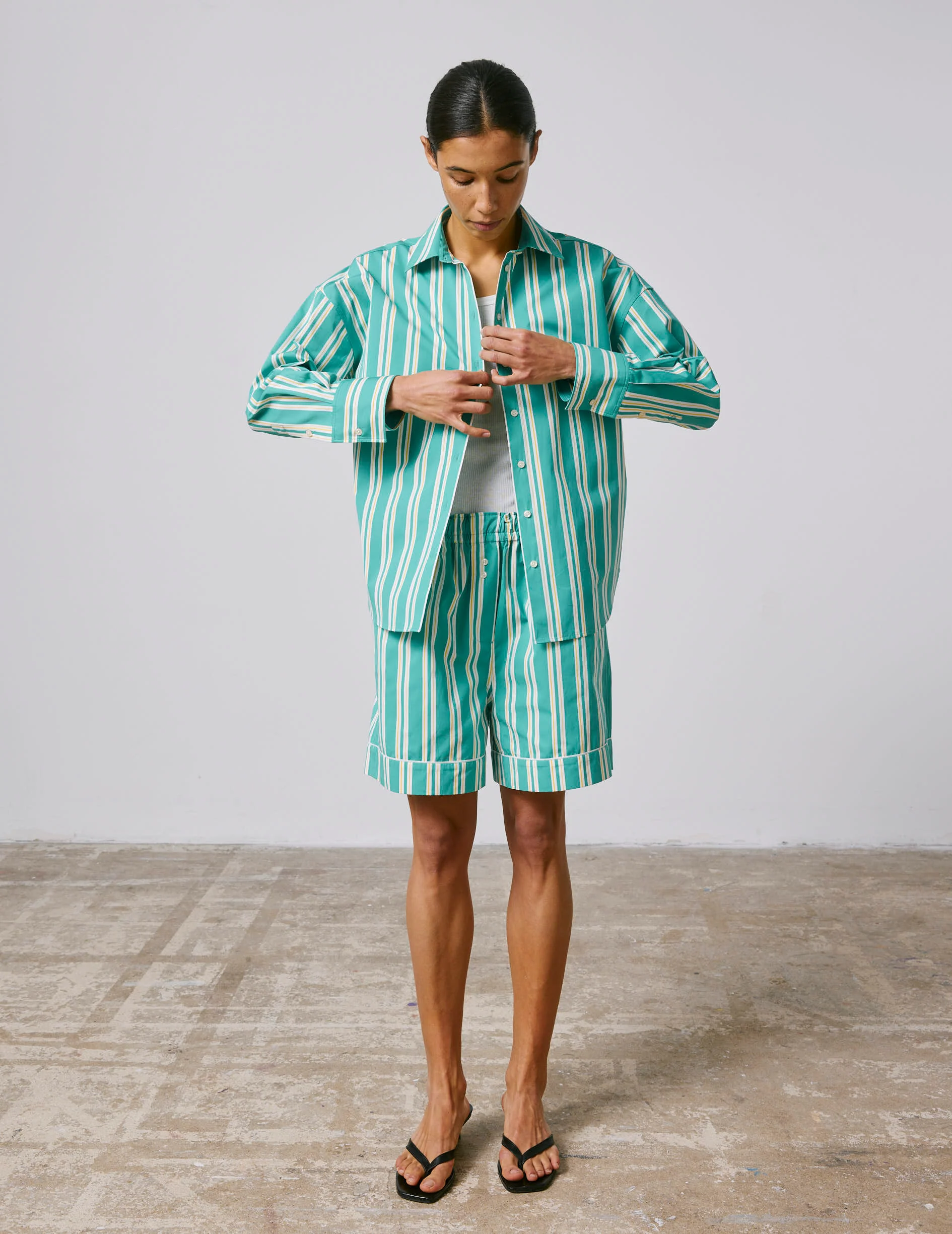 Chemise oversize Lizandra rayée verte - Image 4