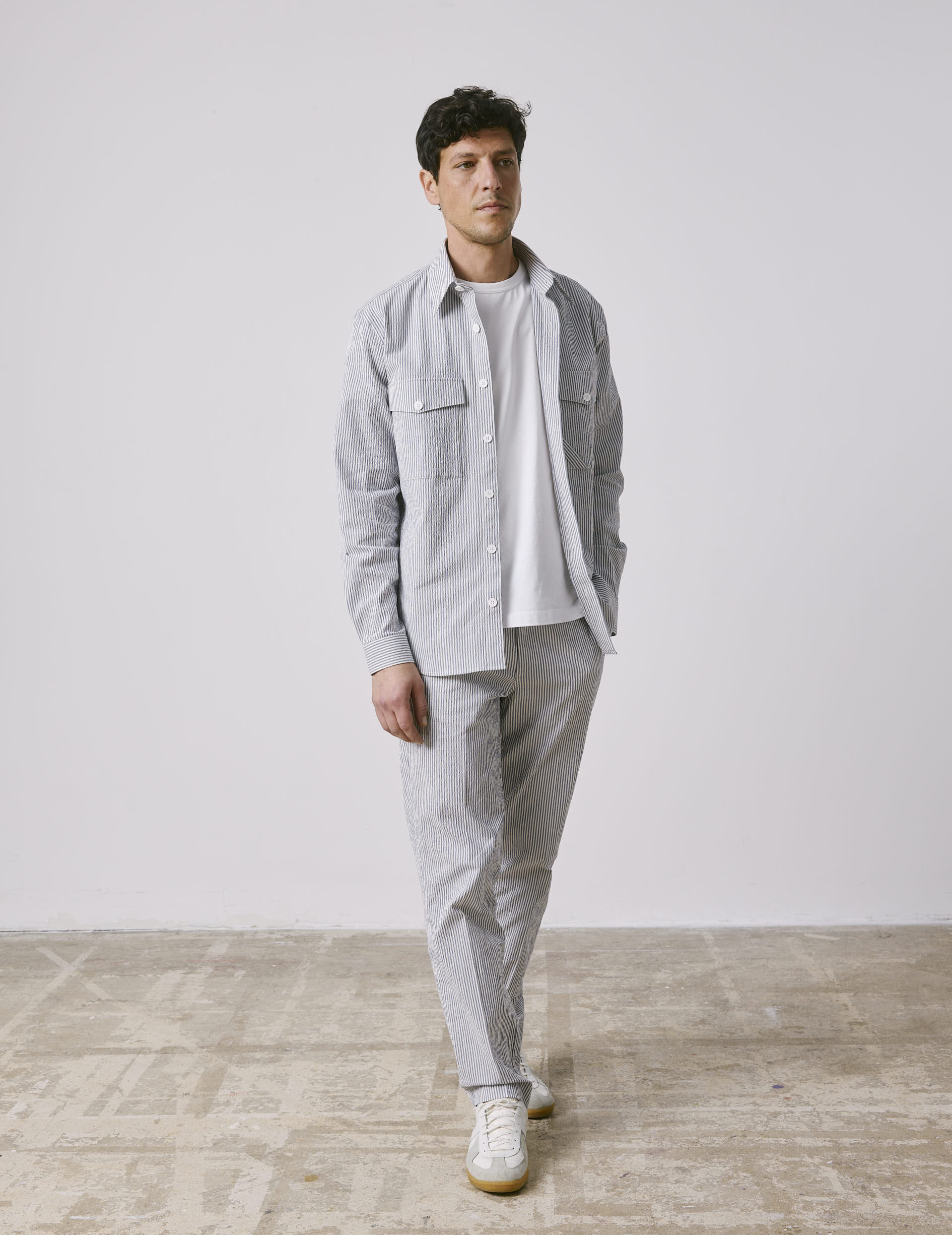 Chino Geofrey en seersucker rayé bleu - Image 3