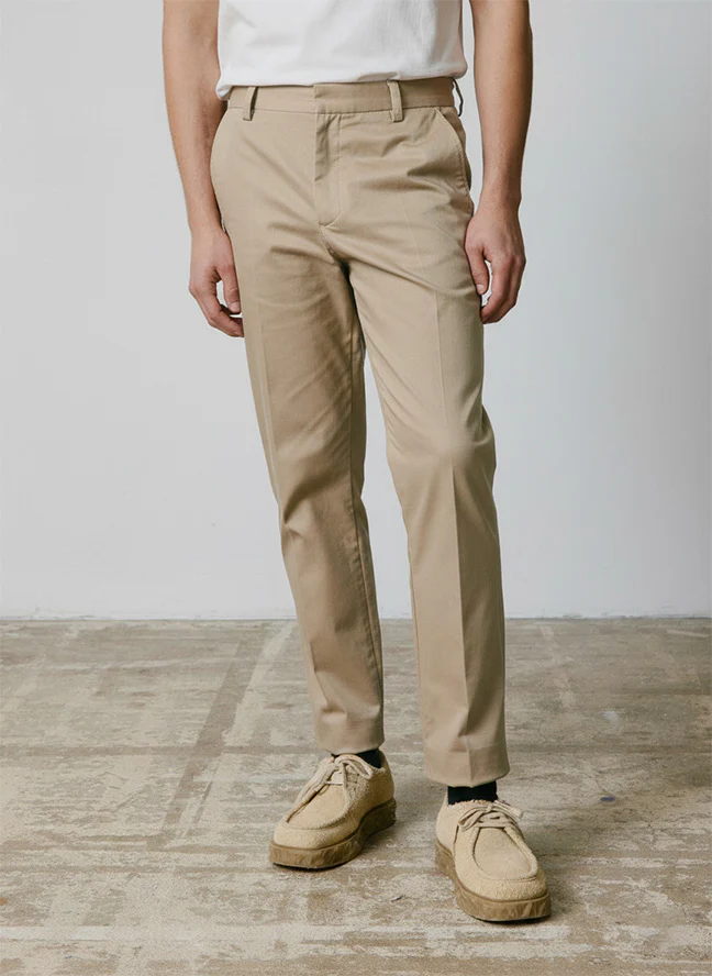 Chino Geofrey en twill de coton beige