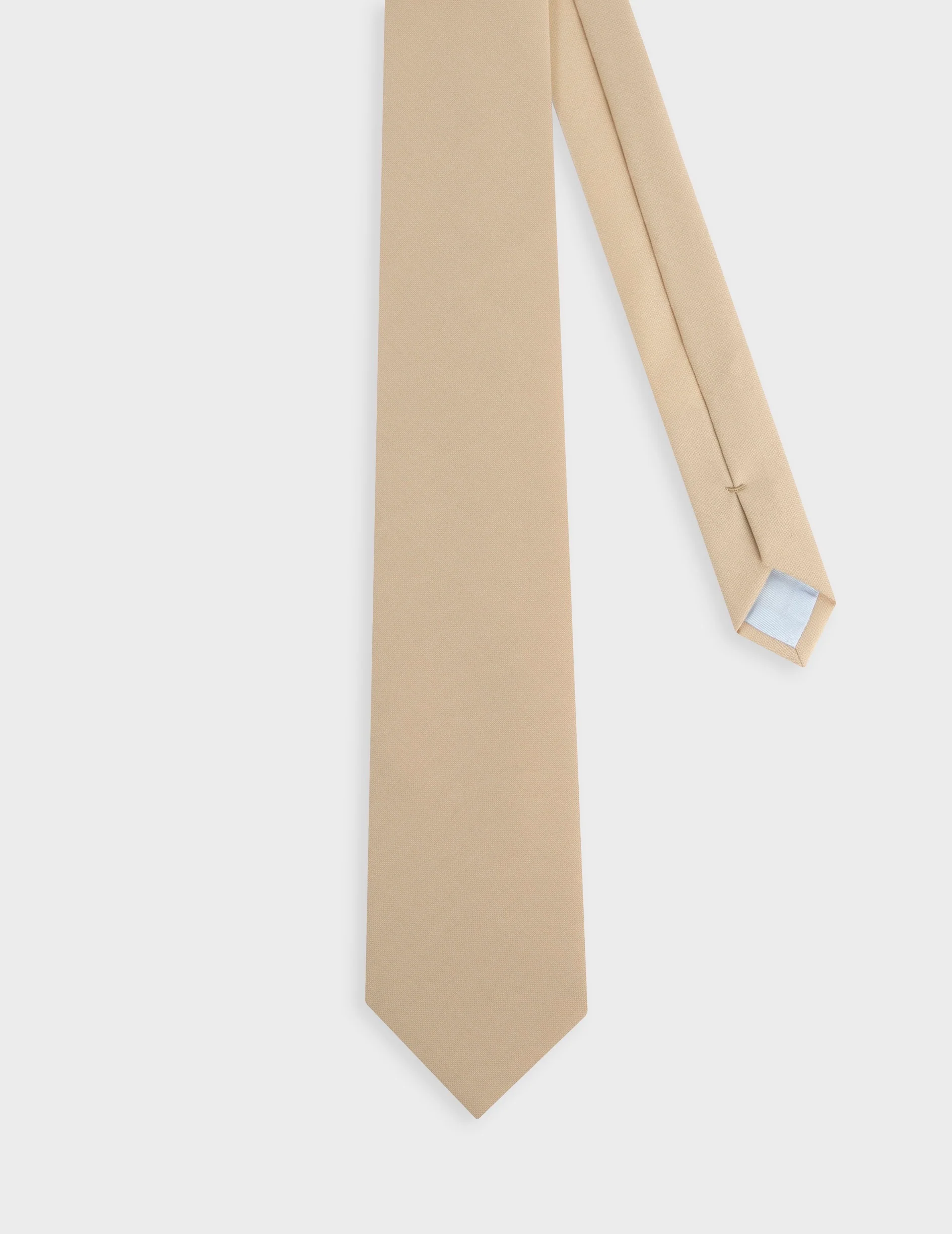 Cravate en laine vierge beige - Image 3