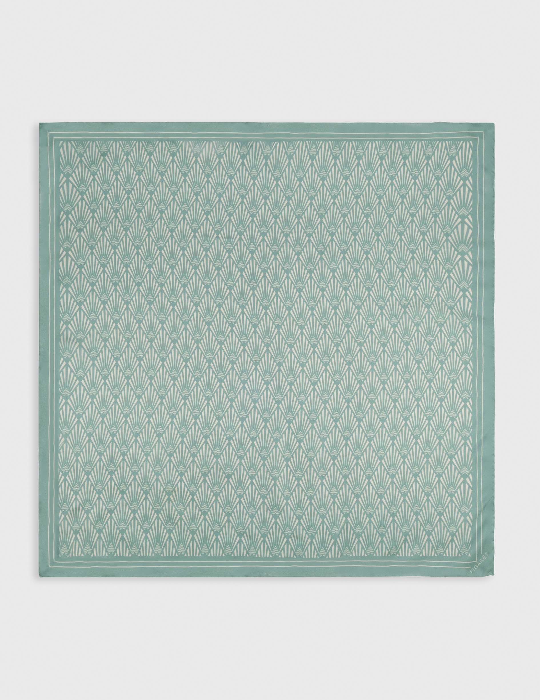 Foulard en twill de soie imprimée turquoise - Image 3
