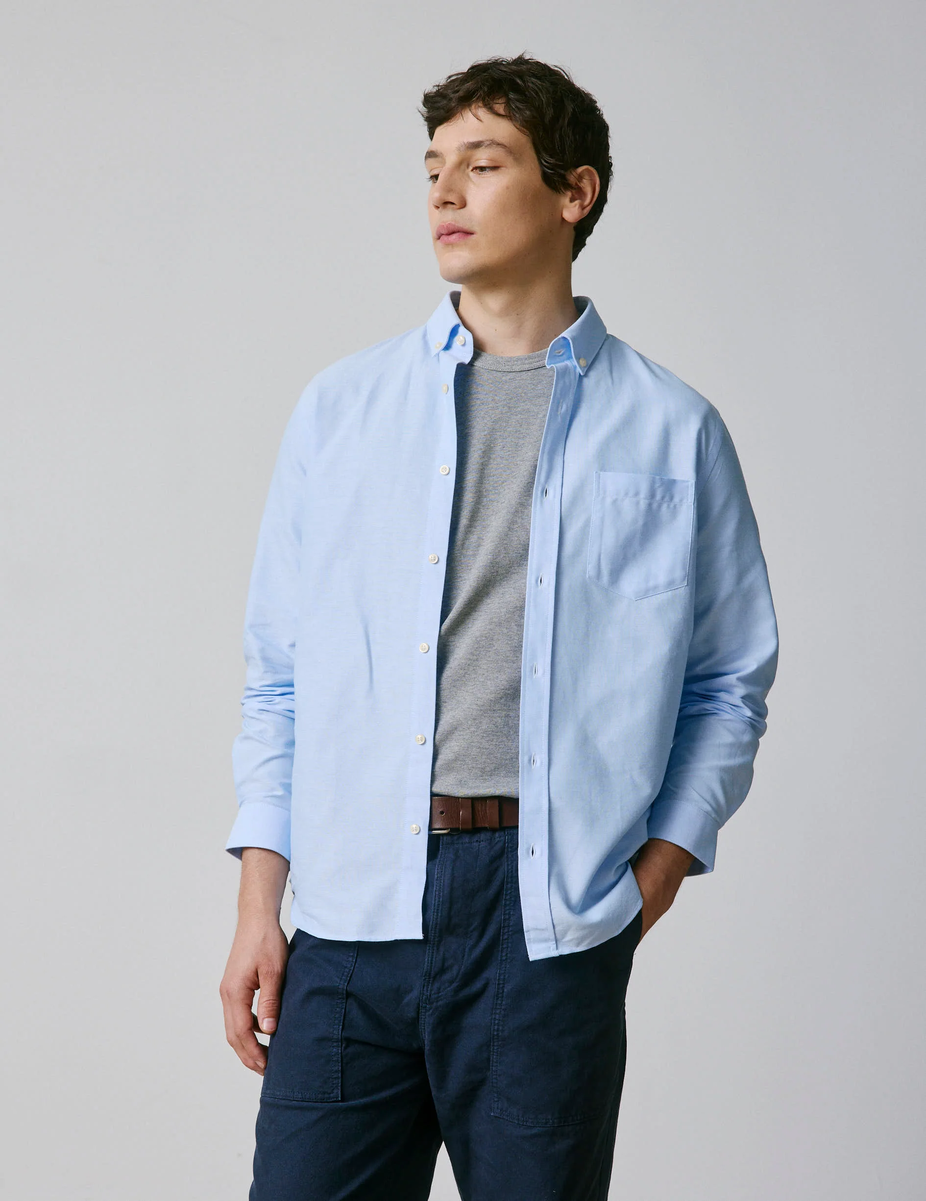 Chemise Semi-ajustée bleue