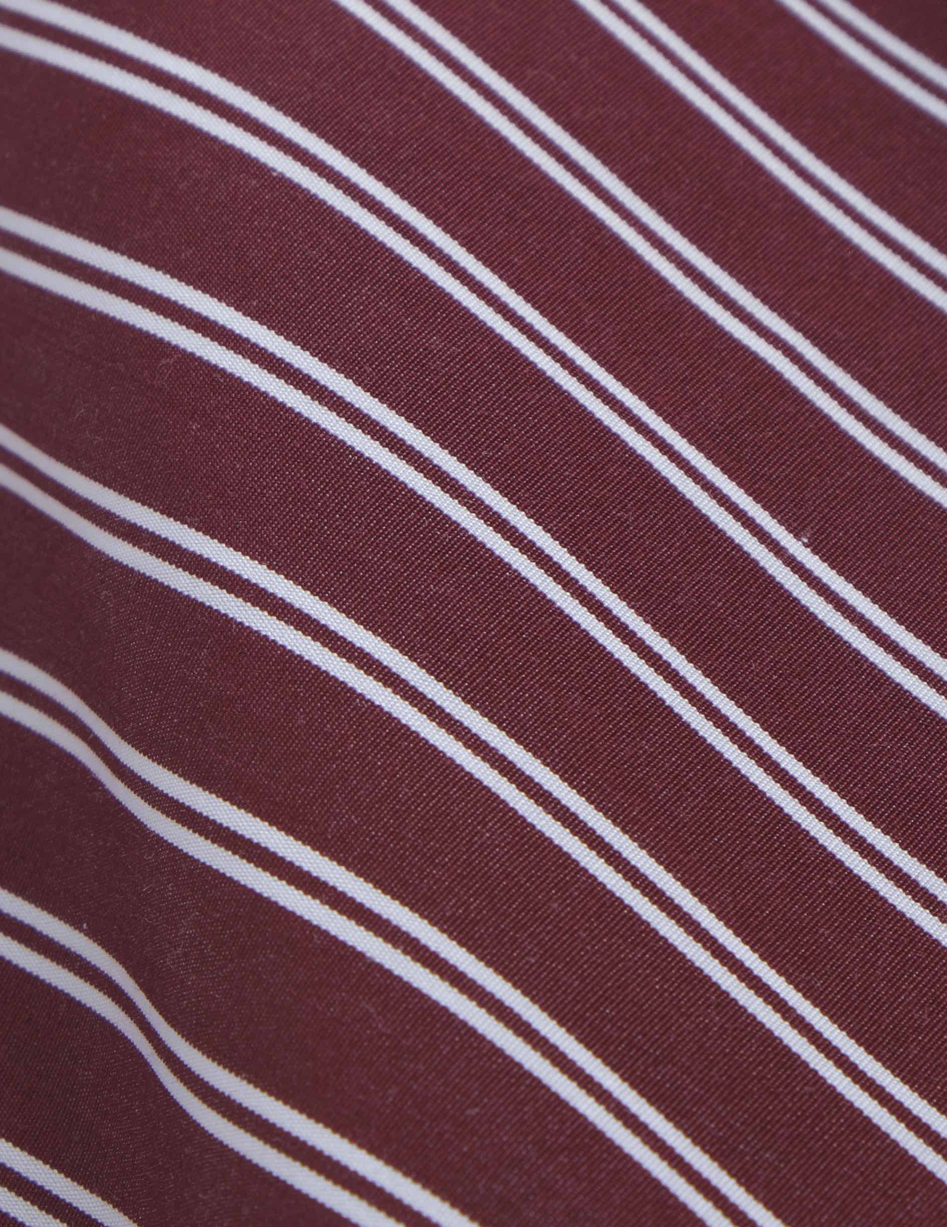 Pantalon de pyjama Notte en popeline rayée bordeaux - Image 7