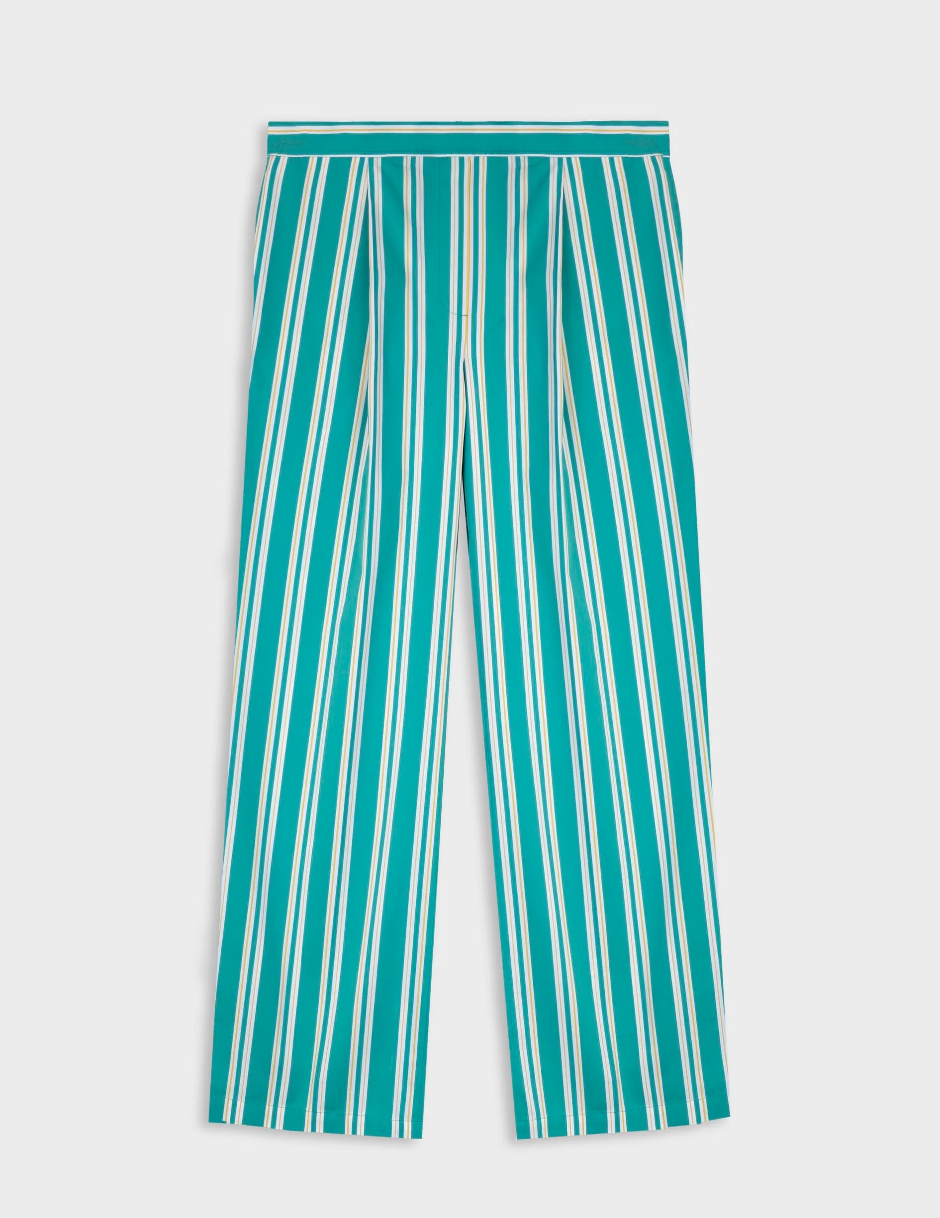 Pantalon Laeticia en popeline rayée verte - Image 3