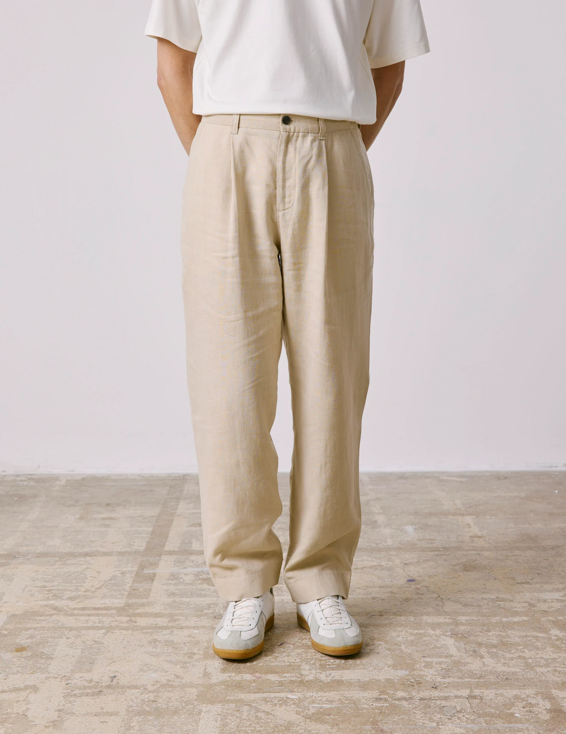 Pantalon Nicolaï en lin beige clair