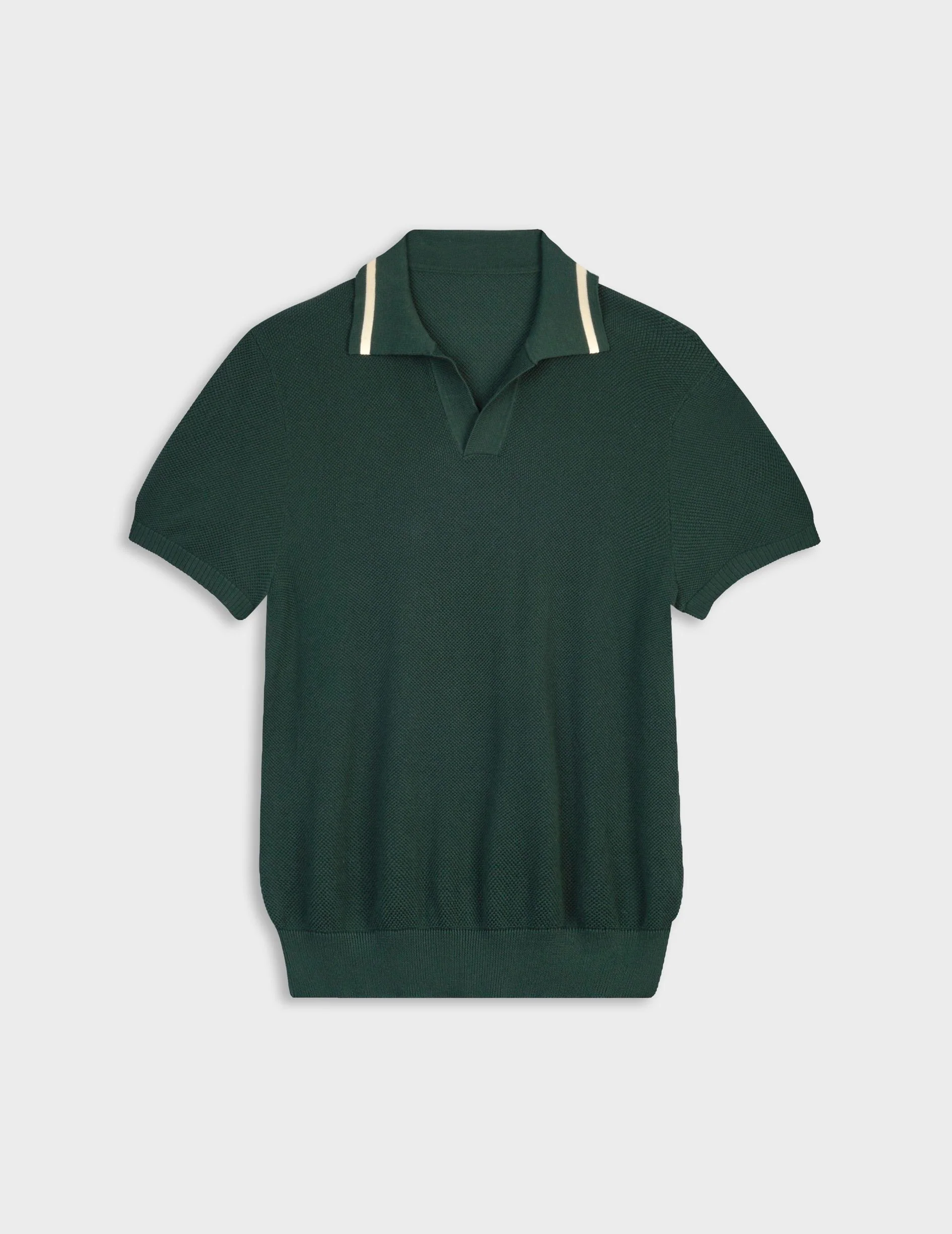 Polo Nick manches courtes en coton vert - Image 4