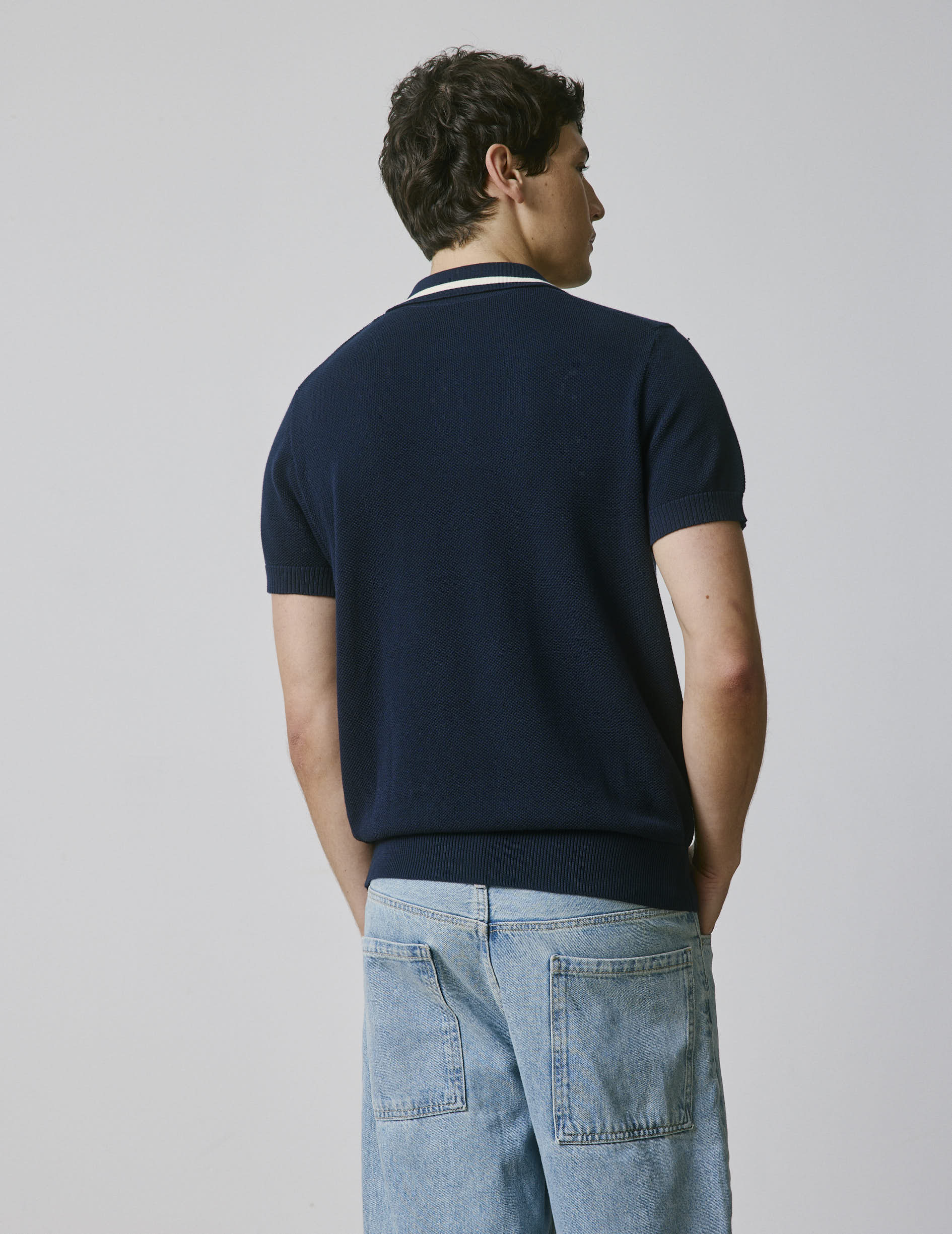 Polo Nick en coton marine - Image 2