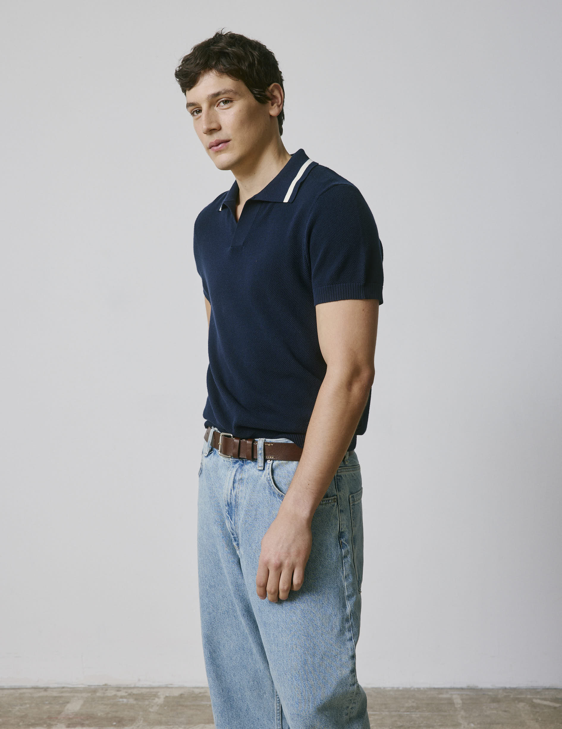 Polo Nick en coton marine - Image 4