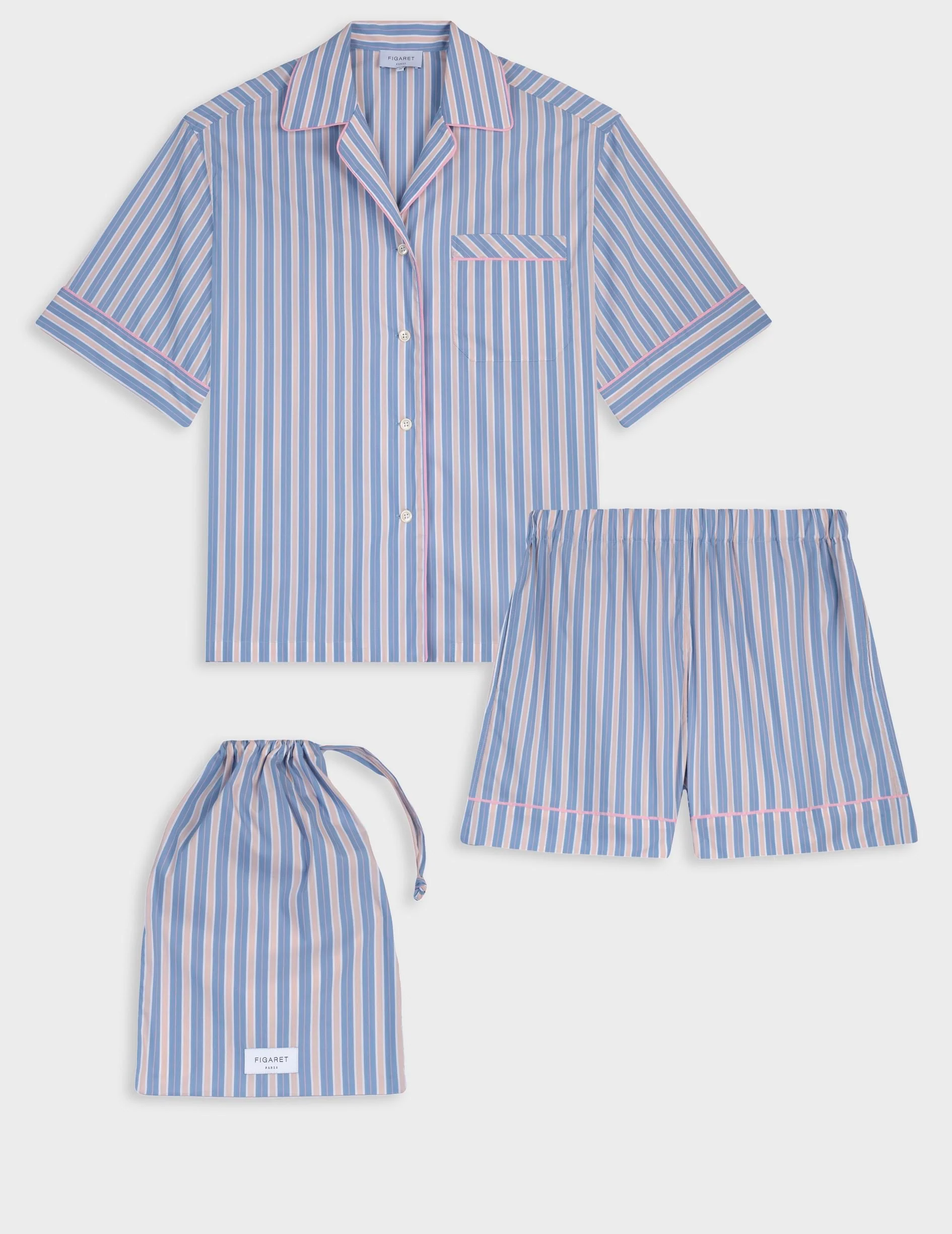 Pyjama Louisy en coton rayé rose - Image 4