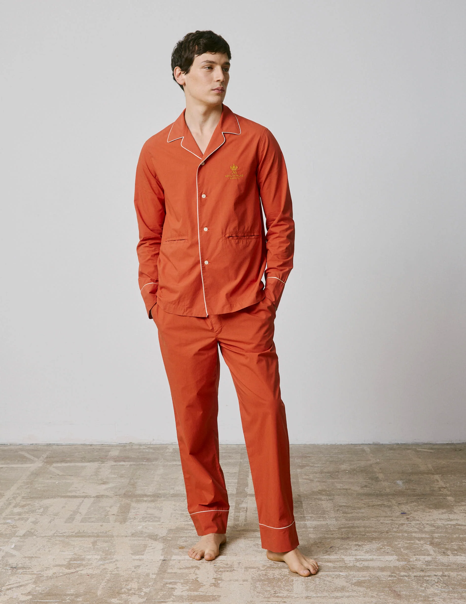 Pyjama Palais en popeline orange rouille - Image 3