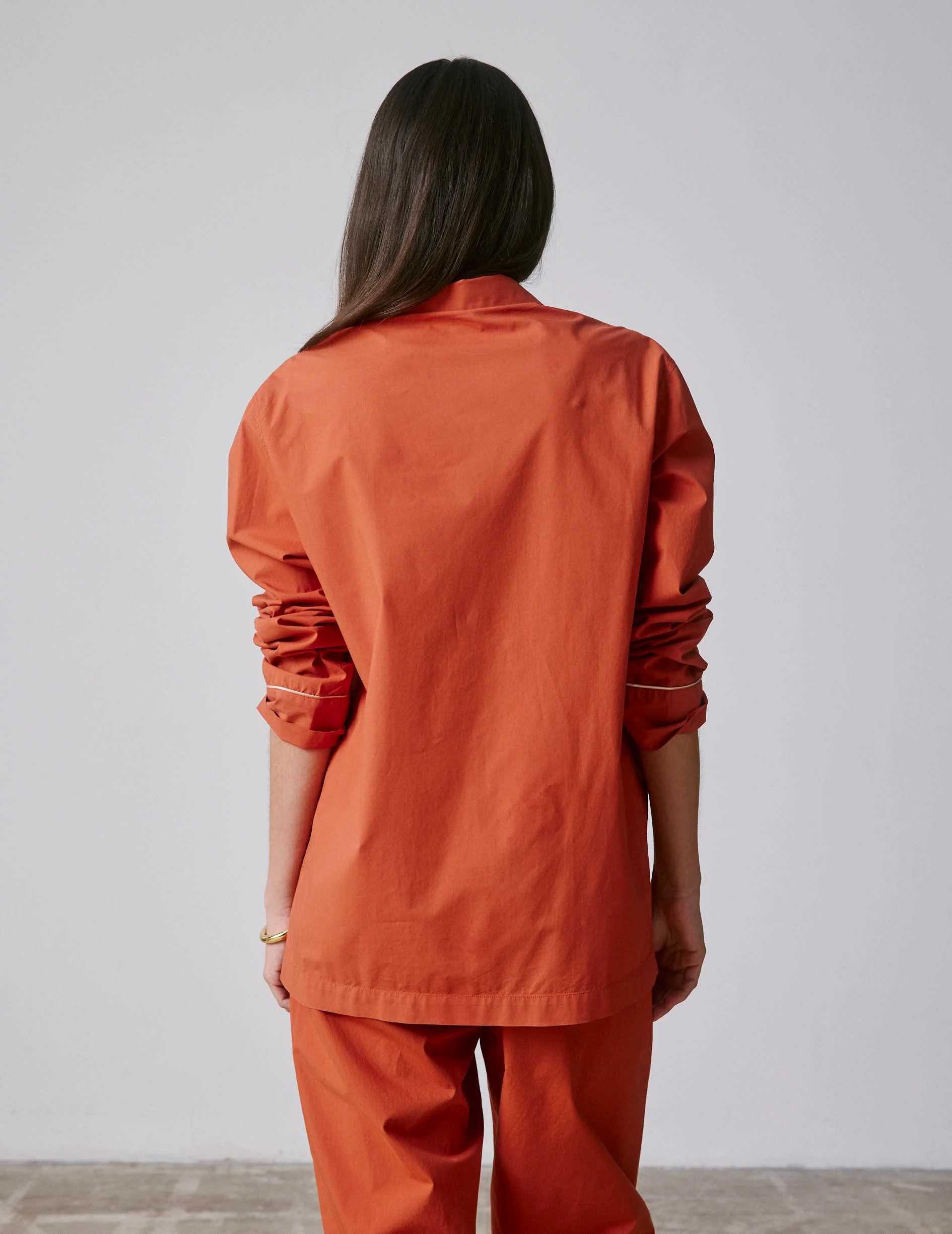 Pyjama Palais en popeline orange rouille - Image 6