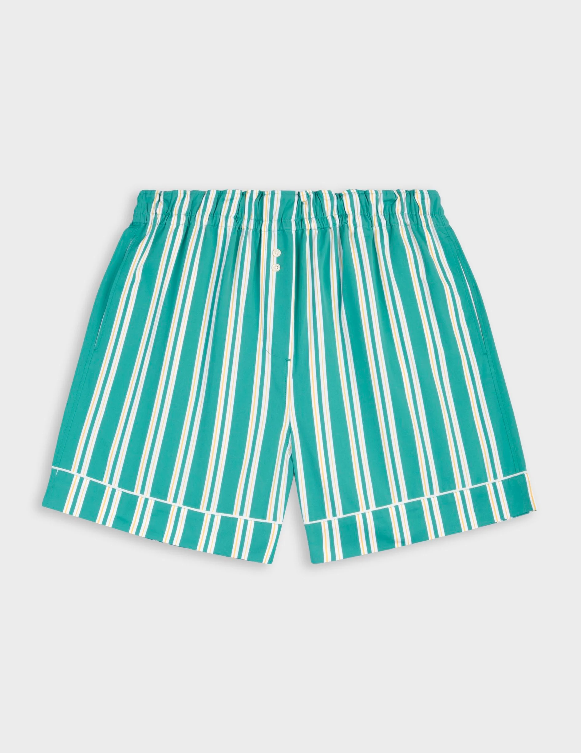 Short Nina en popeline rayée verte - Image 5