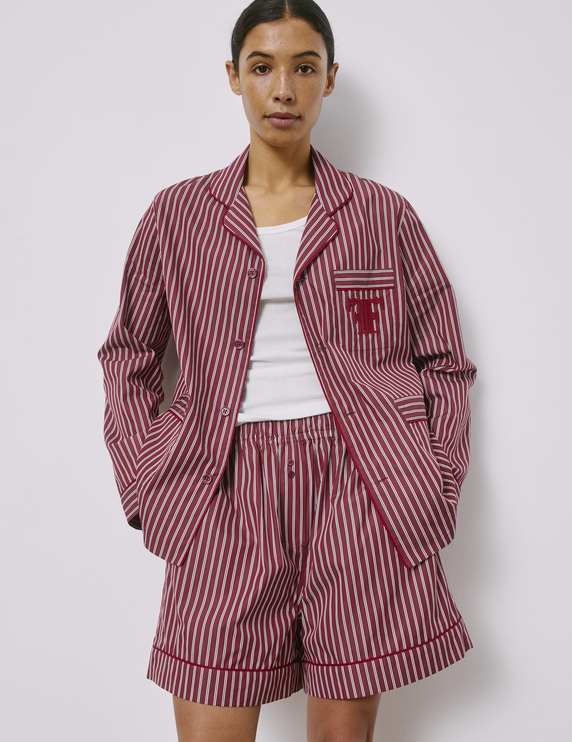 Short Nina en popeline bordeaux - Image 5