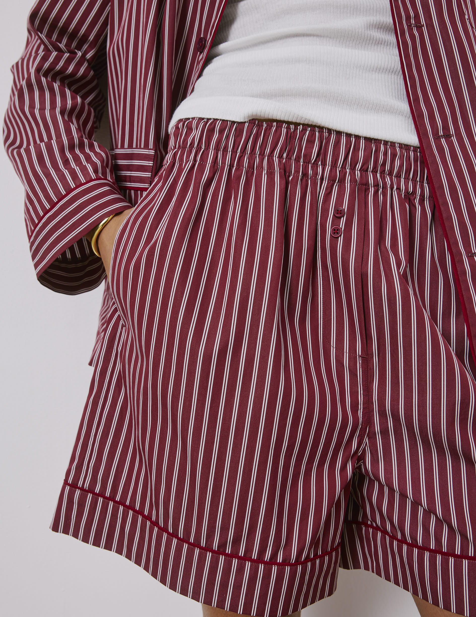 Short Nina en popeline bordeaux - Image 6