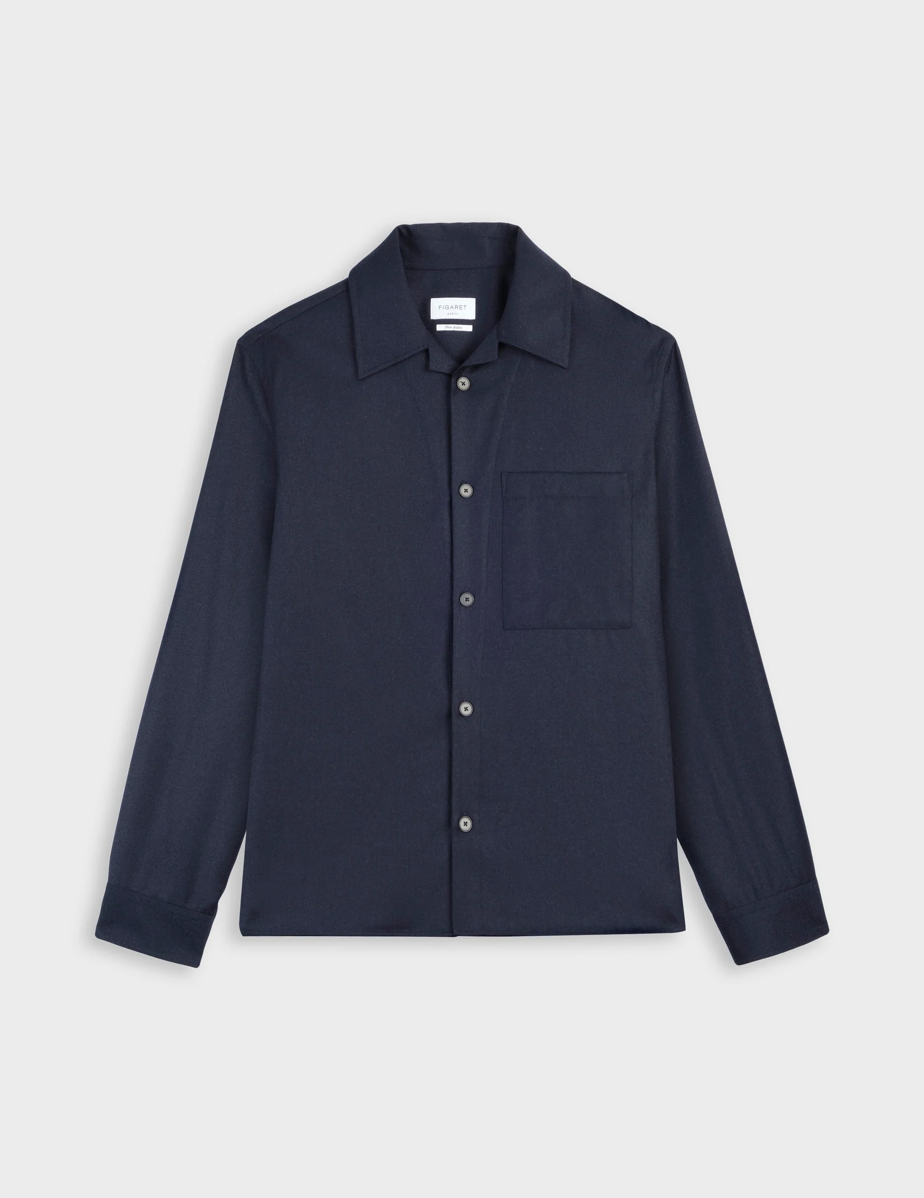 Surchemise Nael en laine vierge et cachemire bleu marine - Image 5
