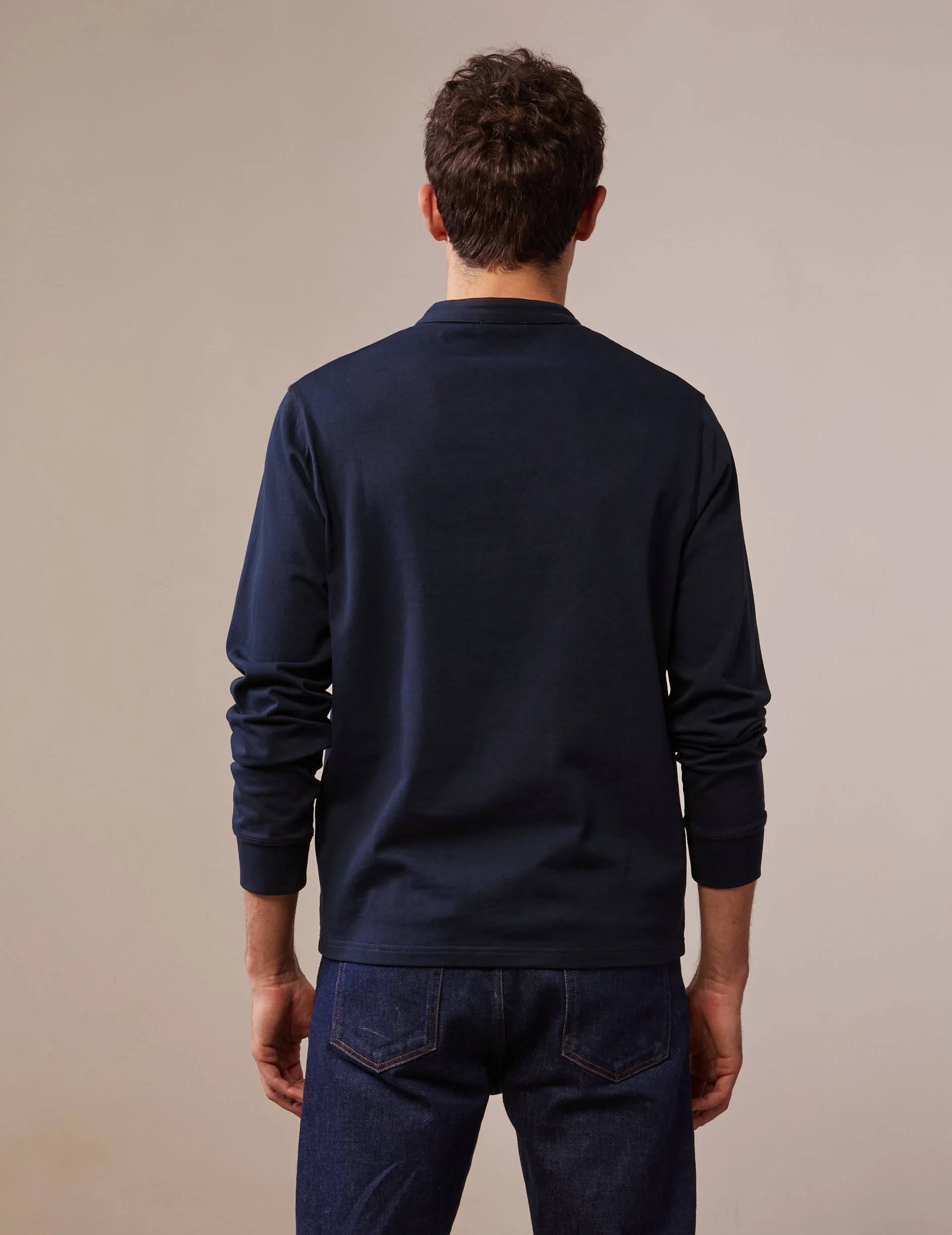 T-shirt Charles en coton marine - Image 2