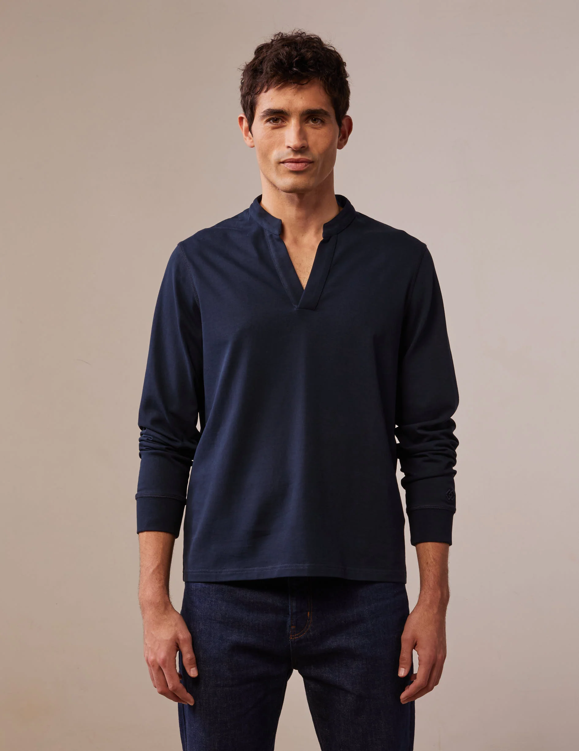 T-shirt Charles en coton marine - Image 3