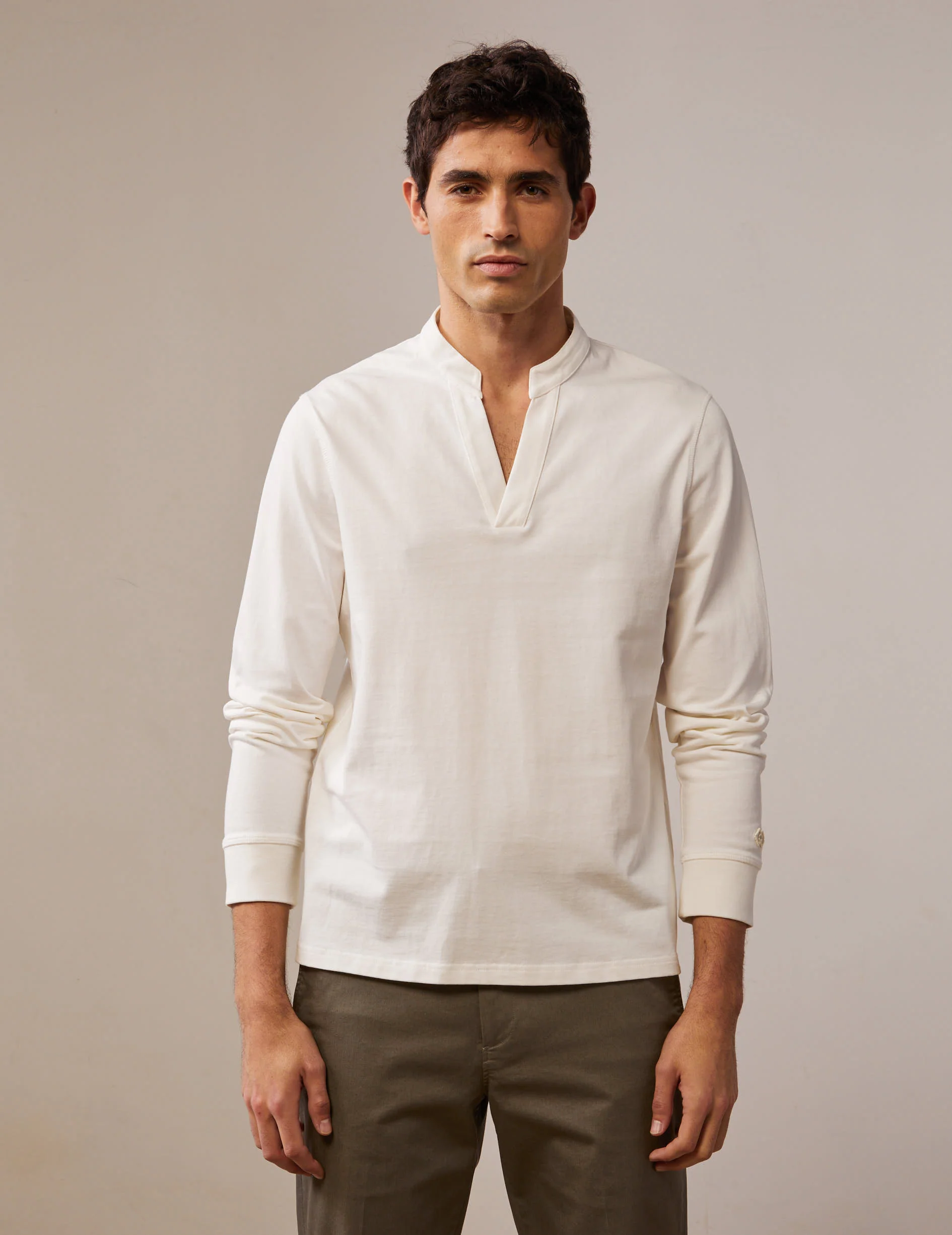 T-shirt Charles en coton écru - Image 3