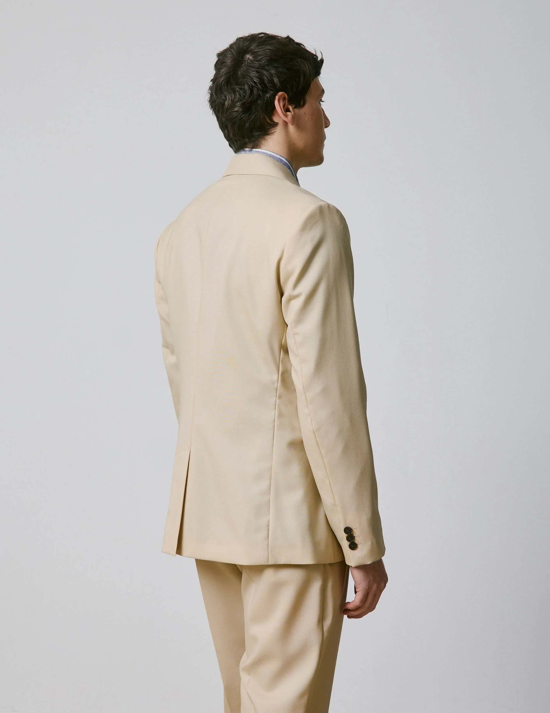 Veste de costume Marlon en laine vierge beige - Image 10